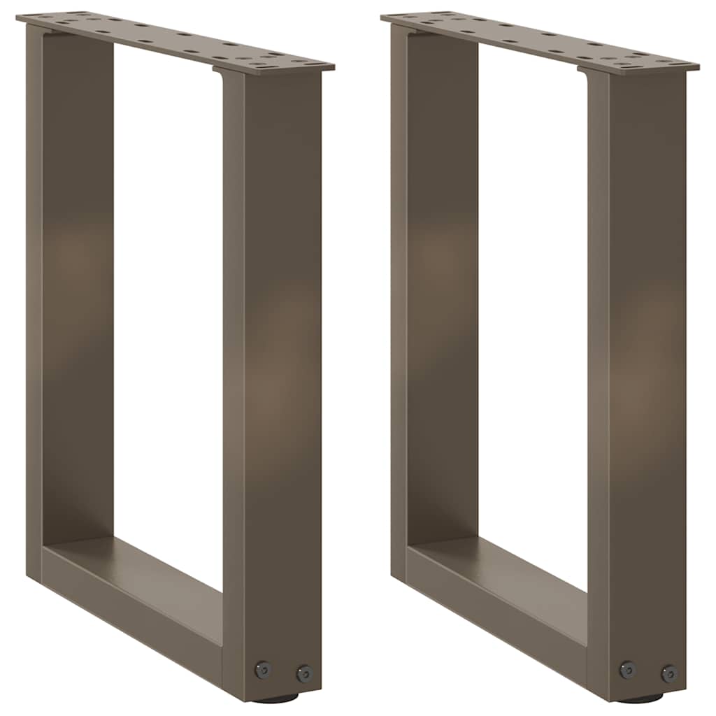 Gambe per Tavolino da CaffÃ¨ a Forma di U 2 pz Acciaio Naturale 38x(42-43) cm Acciaio