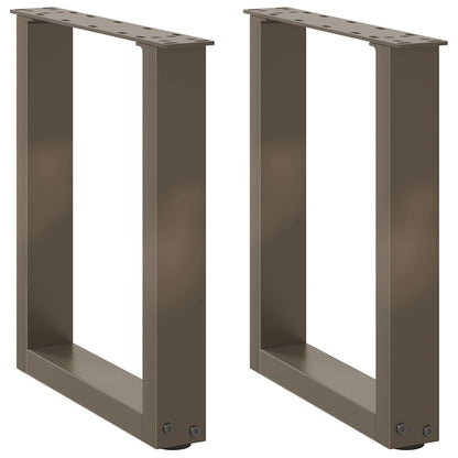 Gambe per Tavolino da CaffÃ¨ a Forma di U 2 pz Acciaio Naturale 38x(42-43) cm Acciaio