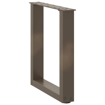 Gambe per Tavolino da CaffÃ¨ a Forma di U 2 pz Acciaio Naturale 38x(42-43) cm Acciaio