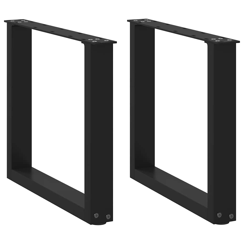 Gambe per Tavolino da CaffÃ¨ a Forma di U 2 pz Nere 50x(42-43) cm Acciaio