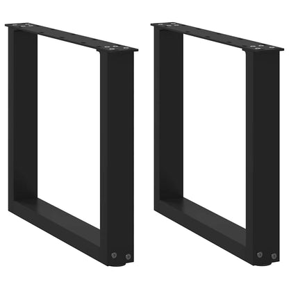 Gambe per Tavolino da CaffÃ¨ a Forma di U 2 pz Nere 50x(42-43) cm Acciaio