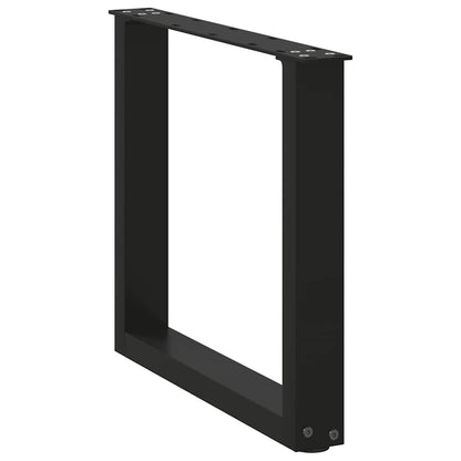 Gambe per Tavolino da CaffÃ¨ a Forma di U 2 pz Nere 50x(42-43) cm Acciaio