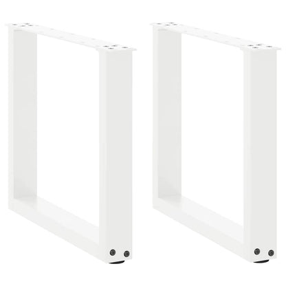 Gambe per Tavolino da CaffÃ¨ a Forma di U 2 pz Bianche 50x(42-43) cm Acciaio