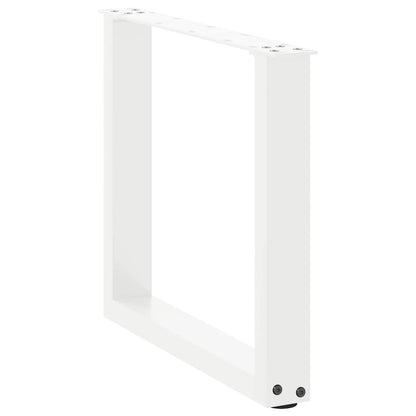 Gambe per Tavolino da CaffÃ¨ a Forma di U 2 pz Bianche 50x(42-43) cm Acciaio
