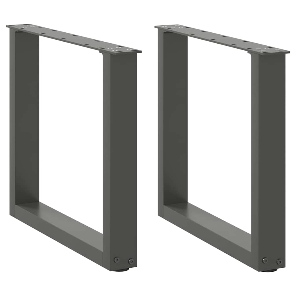 Gambe per Tavolino da CaffÃ¨ a Forma di U 2 pz Antracite 50x(42-43) cm Acciaio