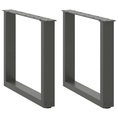 Gambe per Tavolino da CaffÃ¨ a Forma di U 2 pz Antracite 50x(42-43) cm Acciaio