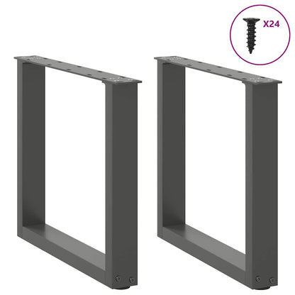 Gambe per Tavolino da CaffÃ¨ a Forma di U 2 pz Antracite 50x(42-43) cm Acciaio
