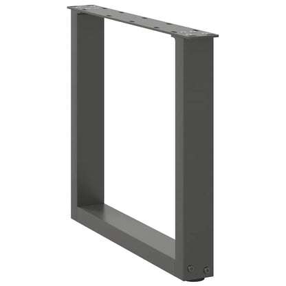 Gambe per Tavolino da CaffÃ¨ a Forma di U 2 pz Antracite 50x(42-43) cm Acciaio