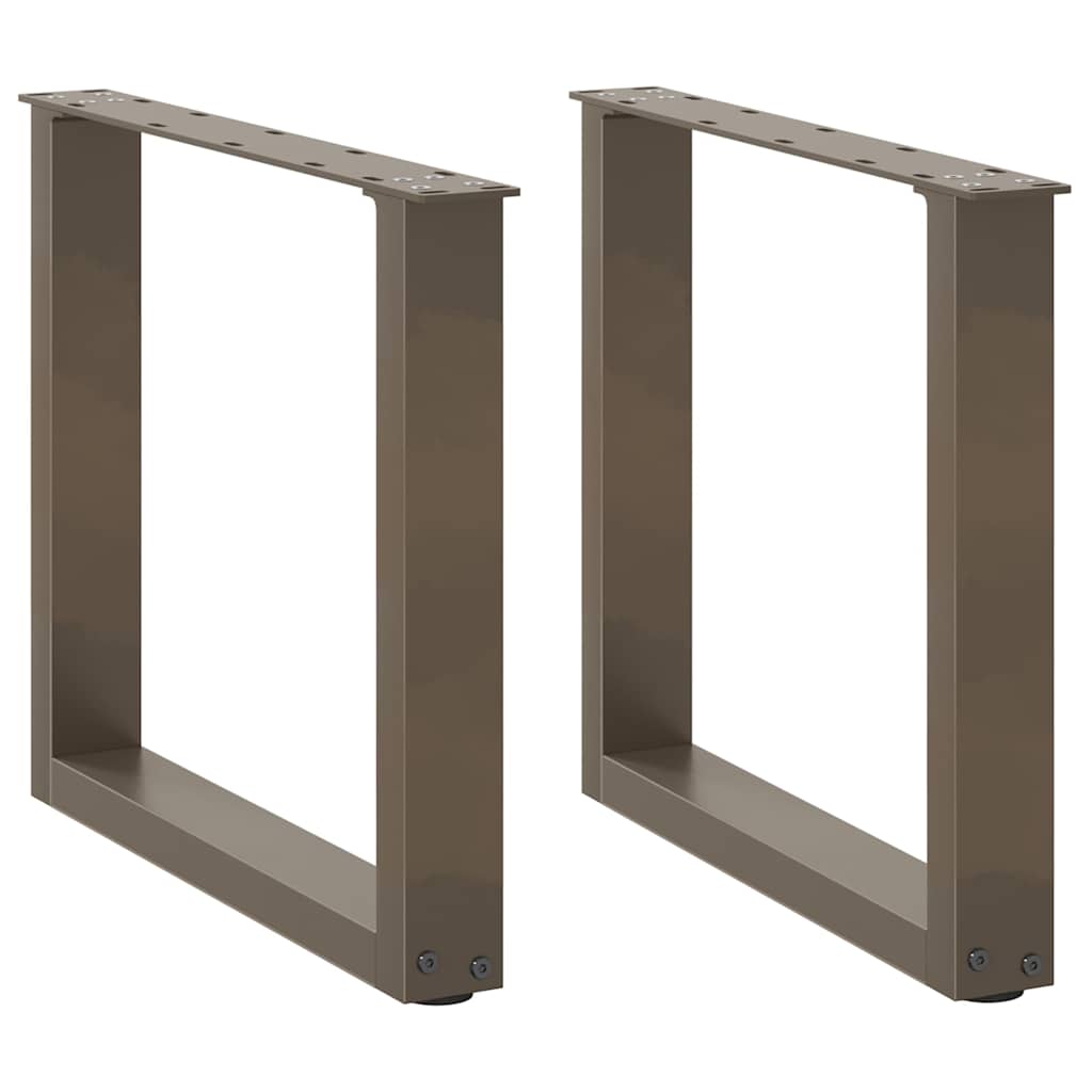 Gambe per Tavolino da CaffÃ¨ a Forma di U 2 pz Acciaio Naturale 50x(42-43) cm Acciaio
