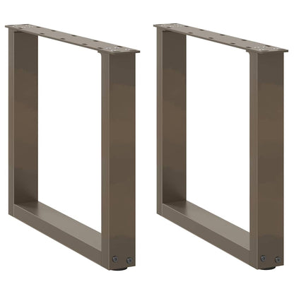 Gambe per Tavolino da CaffÃ¨ a Forma di U 2 pz Acciaio Naturale 50x(42-43) cm Acciaio