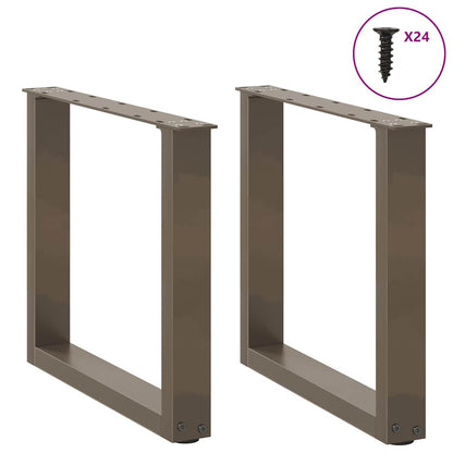 Gambe per Tavolino da CaffÃ¨ a Forma di U 2 pz Acciaio Naturale 50x(42-43) cm Acciaio