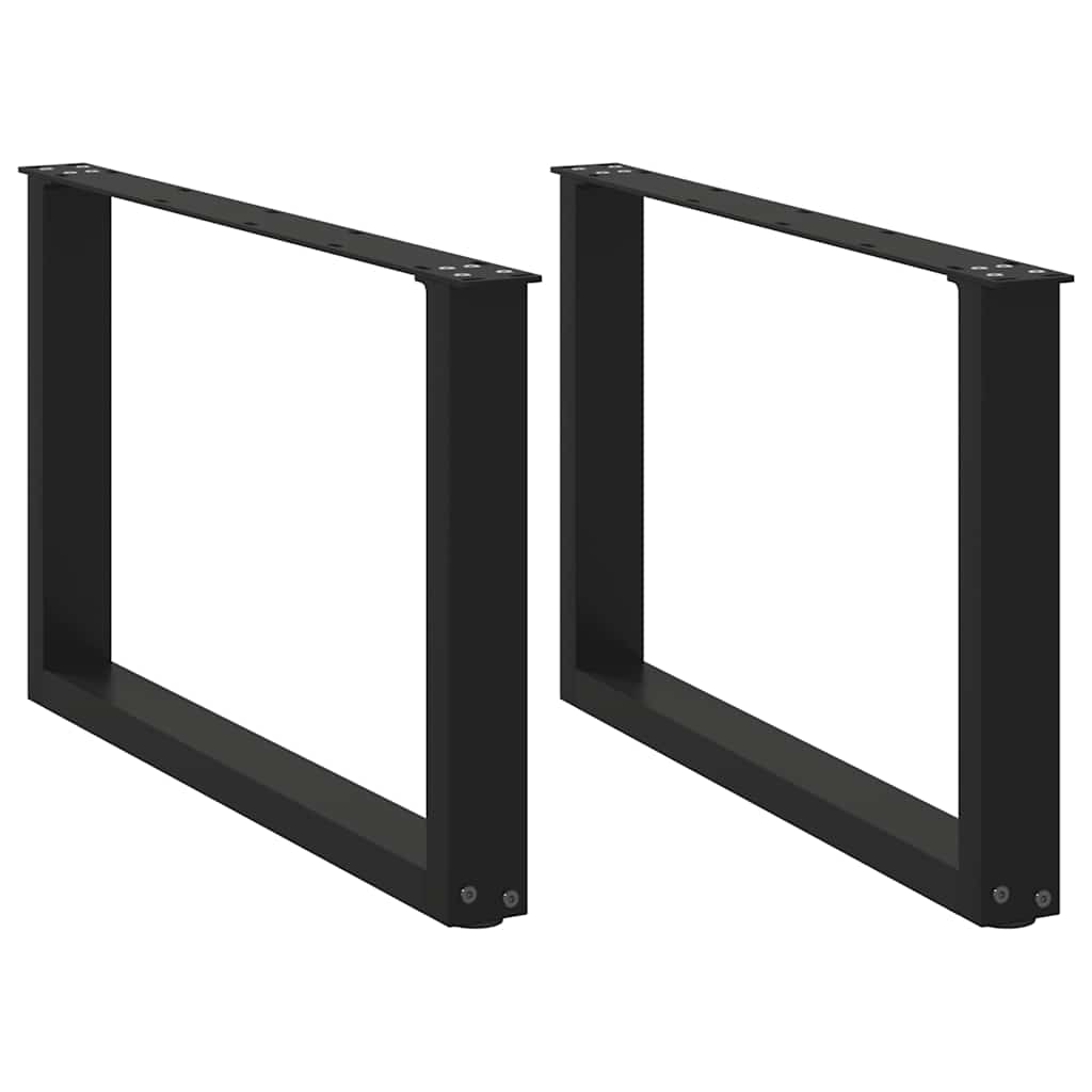 Gambe per Tavolino da CaffÃ¨ a Forma di U 2 pz Nere 60x(42-43) cm Acciaio