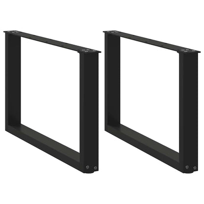 Gambe per Tavolino da CaffÃ¨ a Forma di U 2 pz Nere 60x(42-43) cm Acciaio