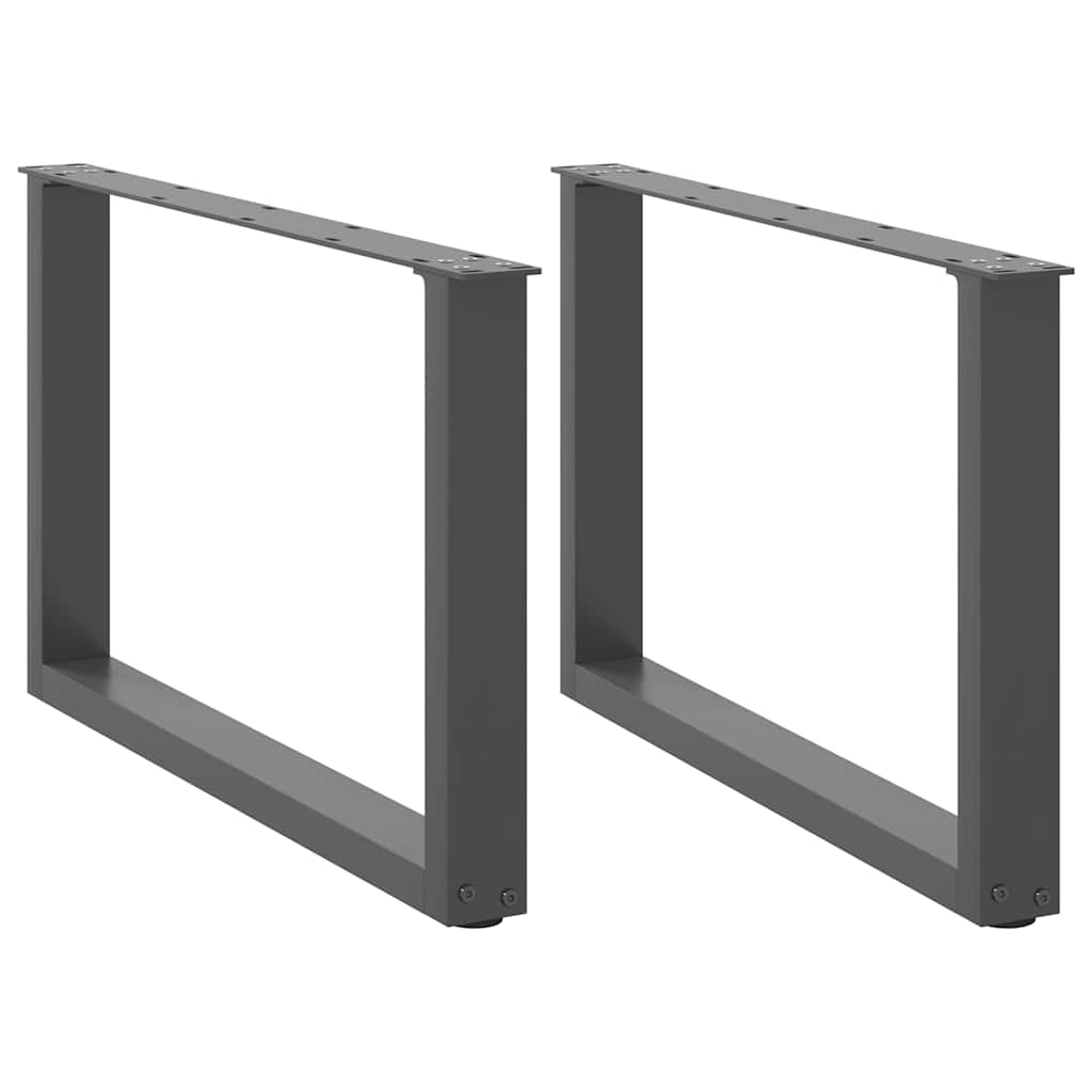 Gambe per Tavolino da CaffÃ¨ a Forma di U 2 pz Antracite 60x(42-43) cm Acciaio