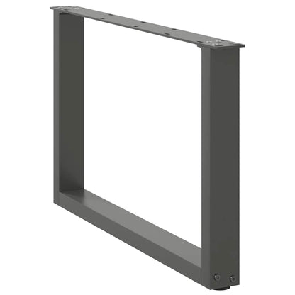 Gambe per Tavolino da CaffÃ¨ a Forma di U 2 pz Antracite 60x(42-43) cm Acciaio