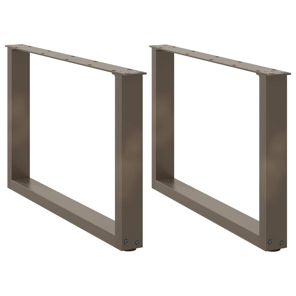Gambe per Tavolino da CaffÃ¨ a Forma di U 2 pz Acciaio Naturale 60x(42-43) cm Acciaio