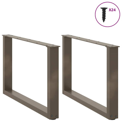 Gambe per Tavolino da CaffÃ¨ a Forma di U 2 pz Acciaio Naturale 60x(42-43) cm Acciaio