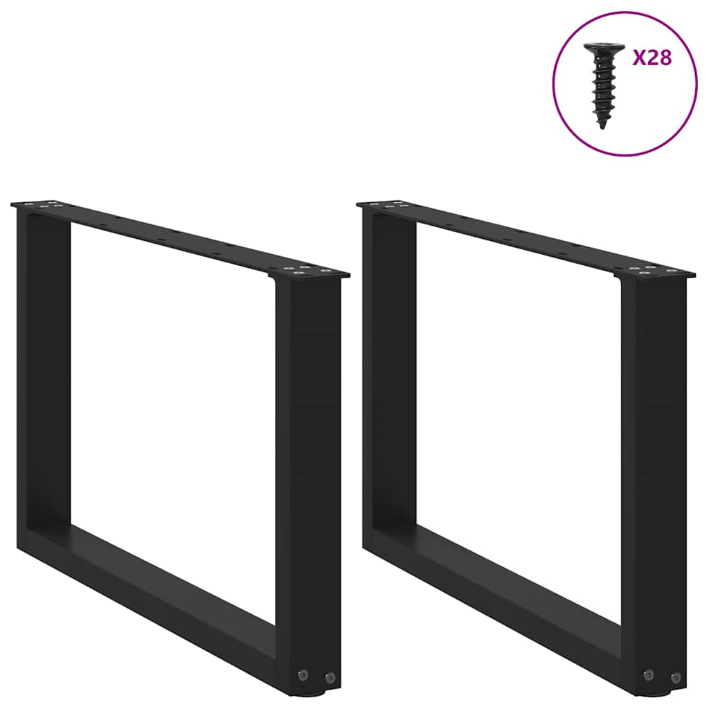 Gambe per Tavolino da CaffÃ¨ a Forma di U 2 pz Nere 70x(42-43) cm Acciaio