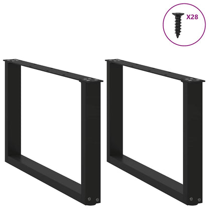 Gambe per Tavolino da CaffÃ¨ a Forma di U 2 pz Nere 70x(42-43) cm Acciaio