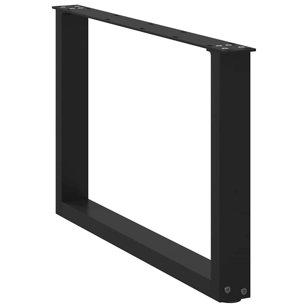 Gambe per Tavolino da CaffÃ¨ a Forma di U 2 pz Nere 70x(42-43) cm Acciaio