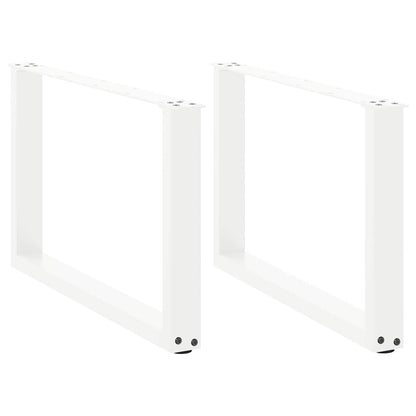 Gambe per Tavolino da CaffÃ¨ a Forma di U 2 pz Bianche 70x(42-43) cm Acciaio