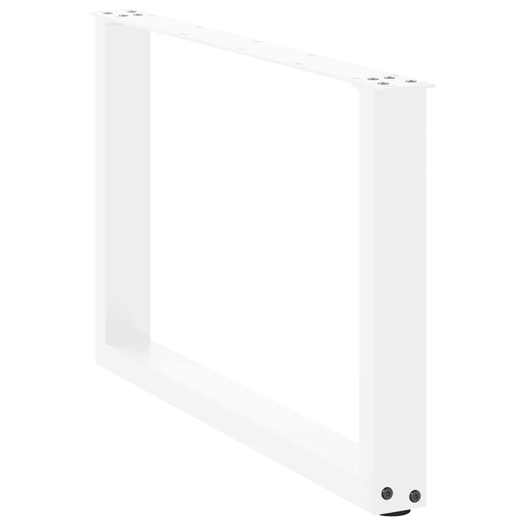 Gambe per Tavolino da CaffÃ¨ a Forma di U 2 pz Bianche 70x(42-43) cm Acciaio