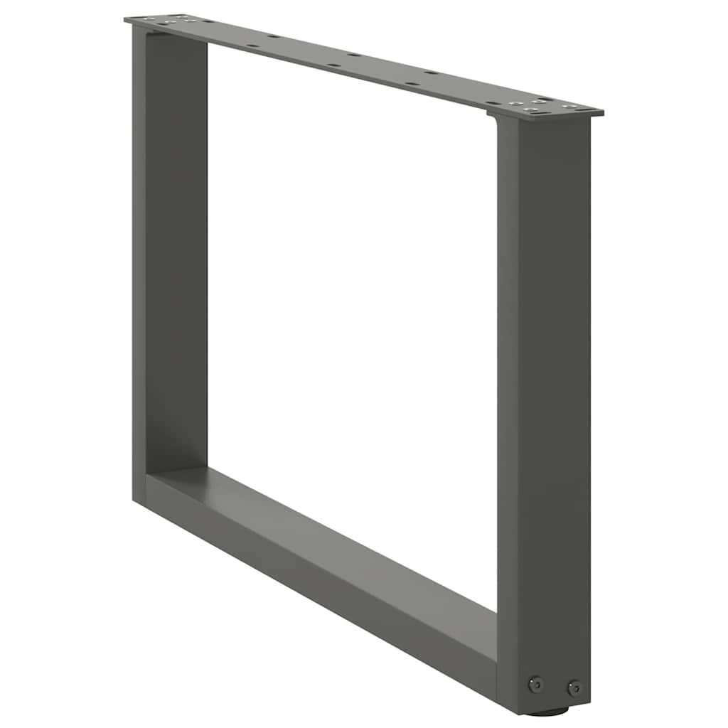 Gambe per Tavolino da CaffÃ¨ a Forma di U 2 pz Antracite 70x(42-43) cm Acciaio