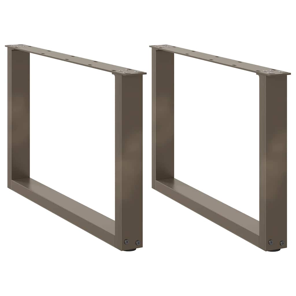 Gambe per Tavolino da CaffÃ¨ a Forma di U 2 pz Acciaio Naturale 70x(42-43) cm Acciaio