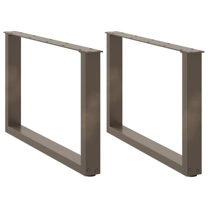 Gambe per Tavolino da CaffÃ¨ a Forma di U 2 pz Acciaio Naturale 70x(42-43) cm Acciaio