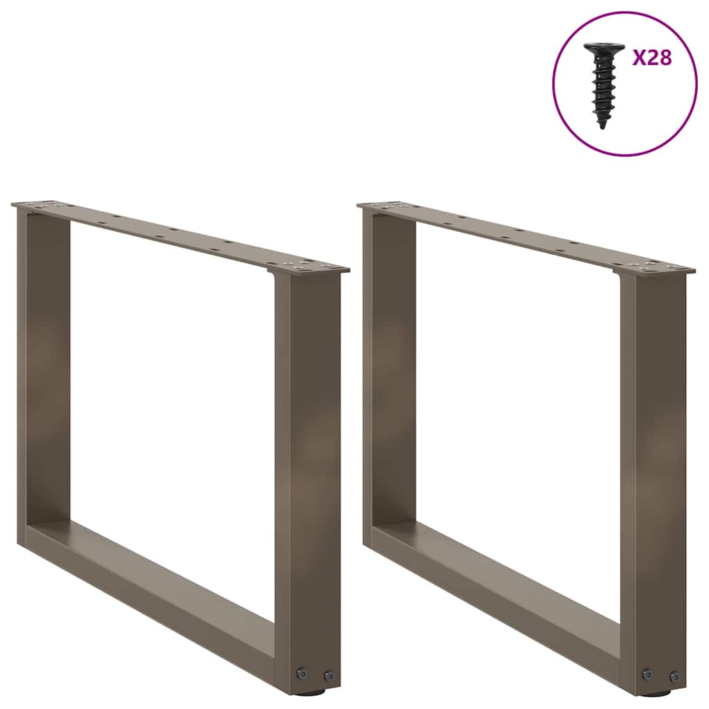 Gambe per Tavolino da CaffÃ¨ a Forma di U 2 pz Acciaio Naturale 70x(42-43) cm Acciaio