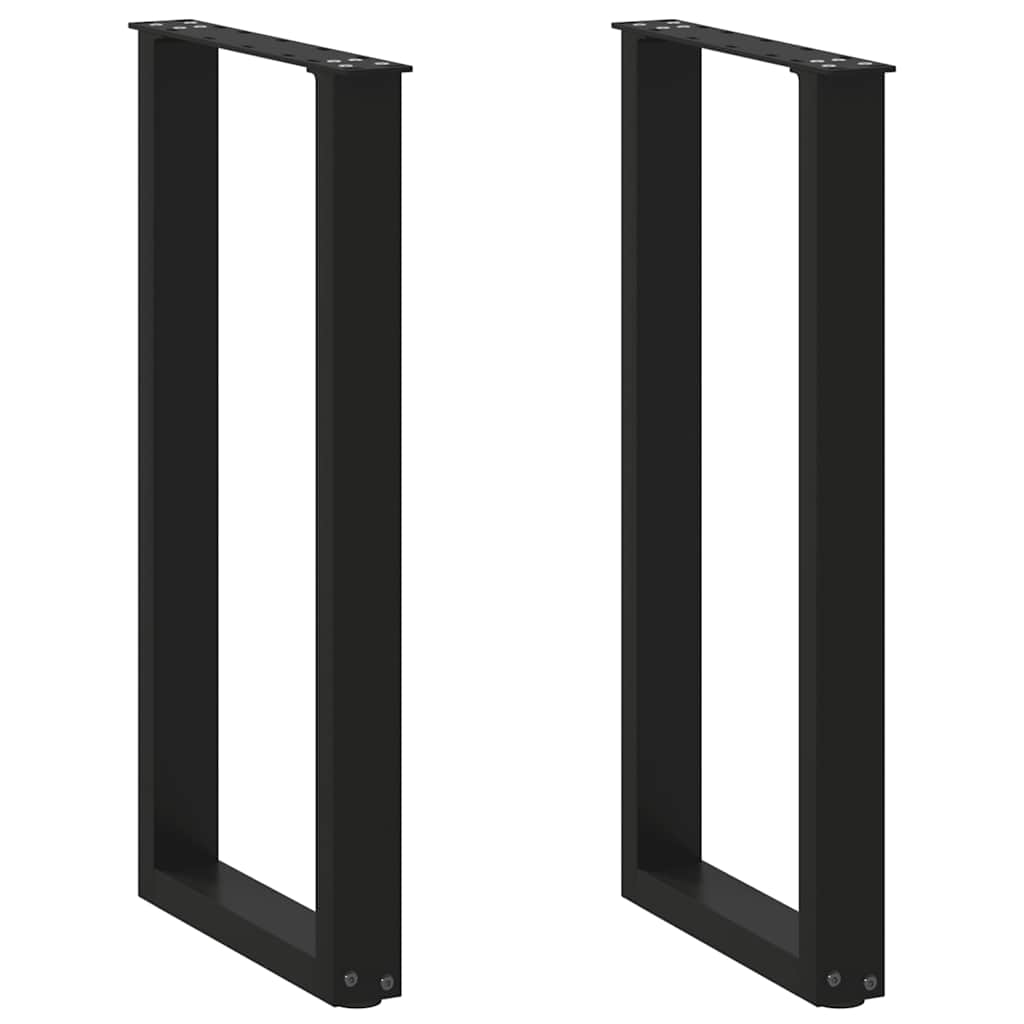 Gambe Tavolino CaffÃ¨ a U 2 pz Nero 28x(72-73) cm Acciaio