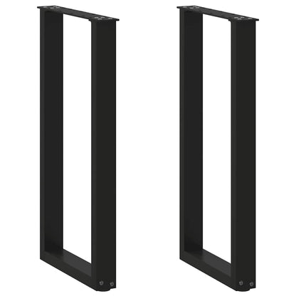 Gambe Tavolino CaffÃ¨ a U 2 pz Nero 28x(72-73) cm Acciaio