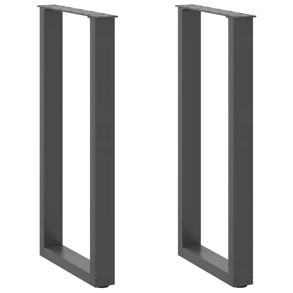 Gambe Tavolino CaffÃ¨ a U 2 pz Antracite 28x(72-73) cm Acciaio