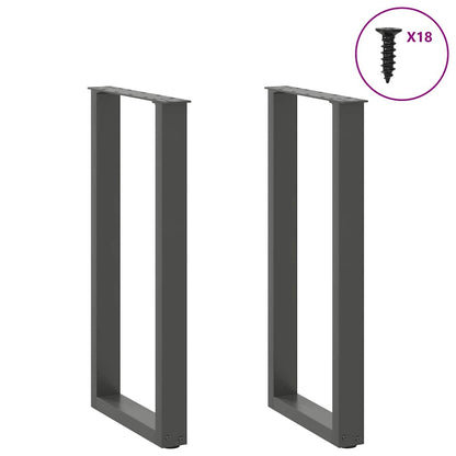 Gambe Tavolino CaffÃ¨ a U 2 pz Antracite 28x(72-73) cm Acciaio