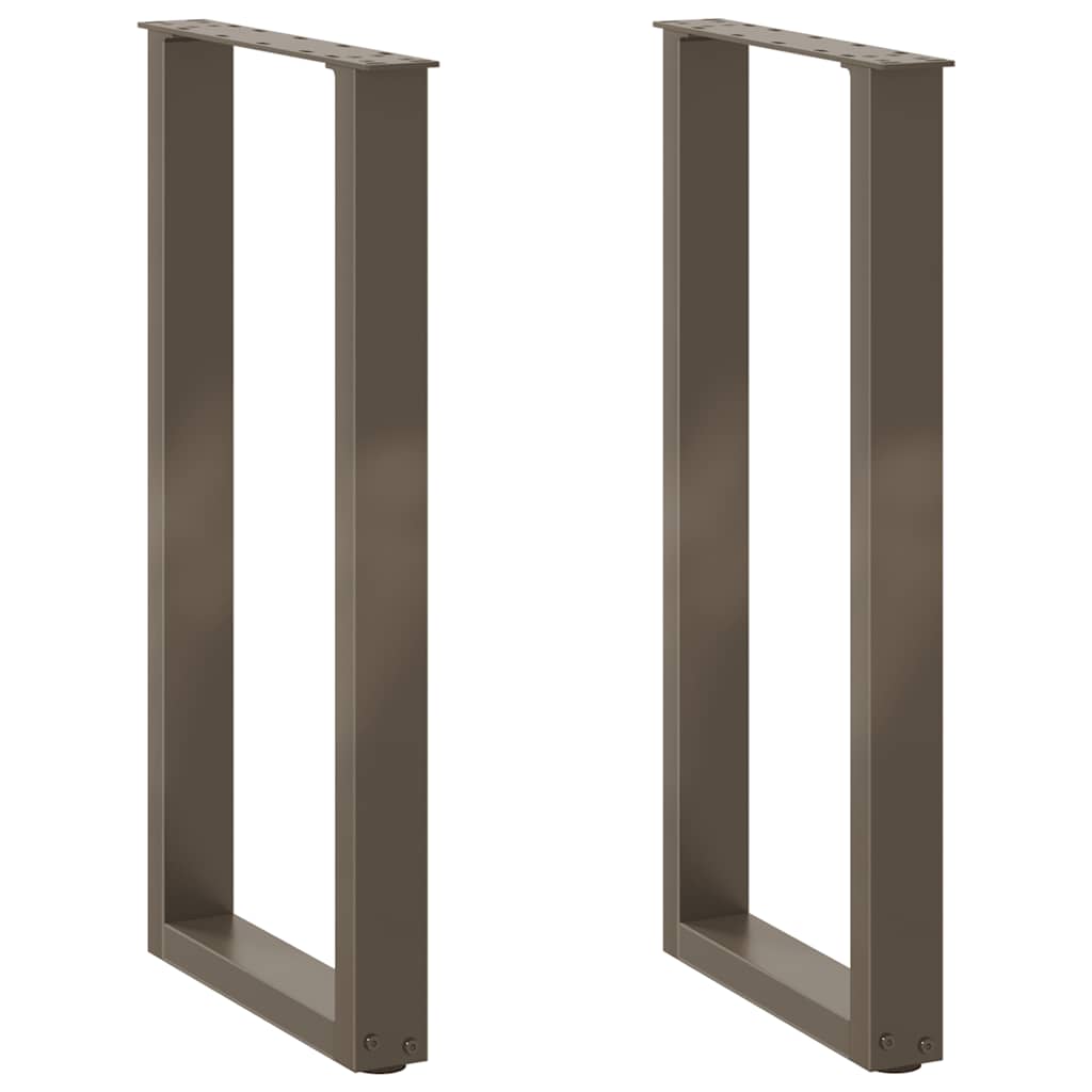 Gambe per tavolo consolle a forma di U 2 pz in acciaio naturale 28x(72-73) cm