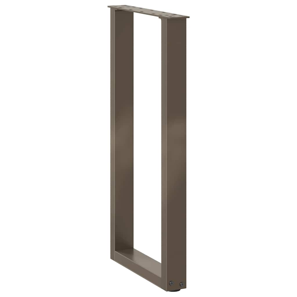 Gambe per tavolo consolle a forma di U 2 pz in acciaio naturale 28x(72-73) cm