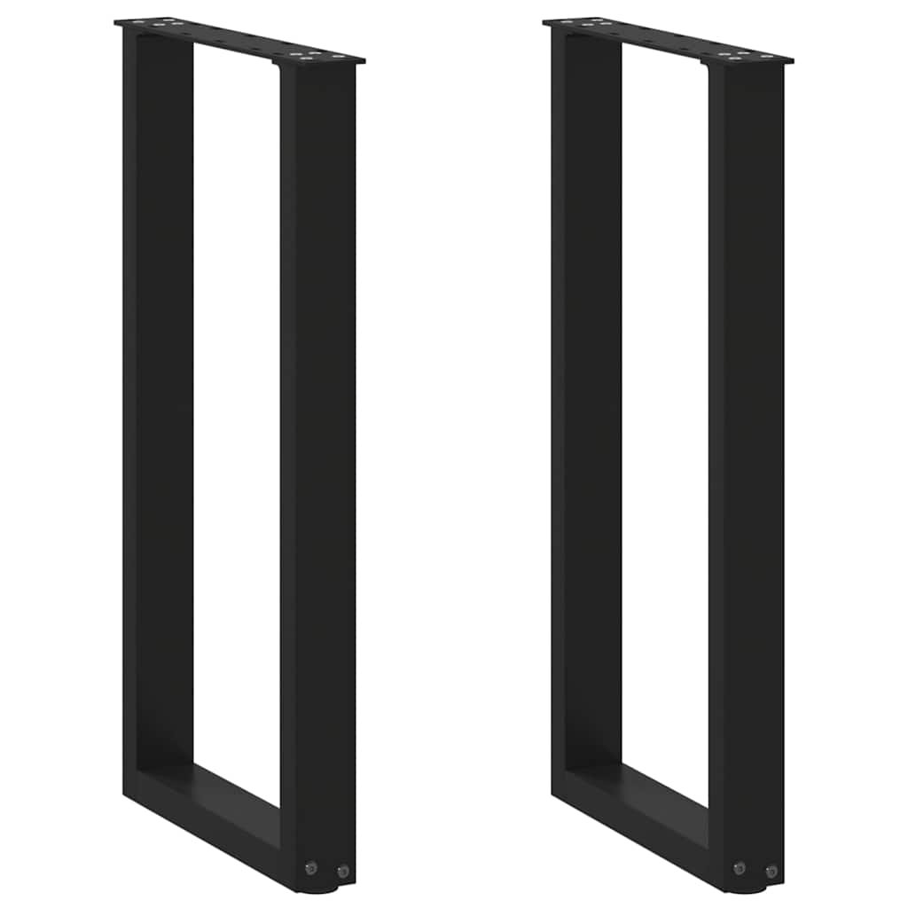 Gambe Tavolino da CaffÃ¨ a U 2 pz Nero 38x(72-73) cm in Acciaio