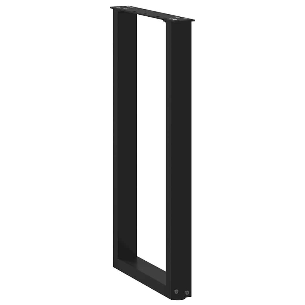 Gambe Tavolino da CaffÃ¨ a U 2 pz Nero 38x(72-73) cm in Acciaio