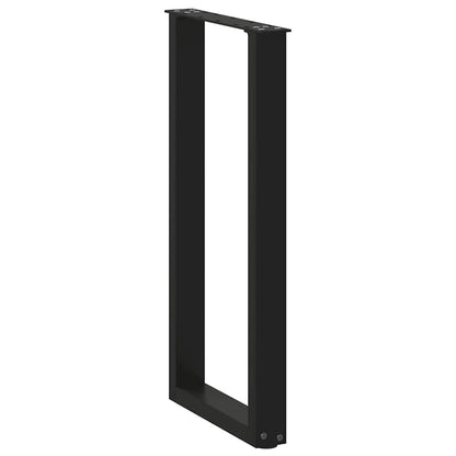 Gambe Tavolino da CaffÃ¨ a U 2 pz Nero 38x(72-73) cm in Acciaio