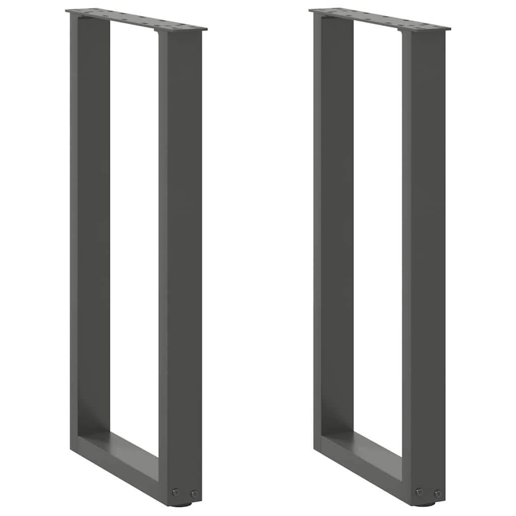 Gambe Tavolino CaffÃ¨ a U 2 pz Antracite 38x(72-73) cm Acciaio