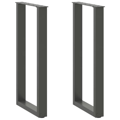 Gambe Tavolino CaffÃ¨ a U 2 pz Antracite 38x(72-73) cm Acciaio
