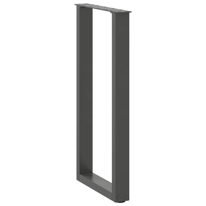 Gambe Tavolino CaffÃ¨ a U 2 pz Antracite 38x(72-73) cm Acciaio