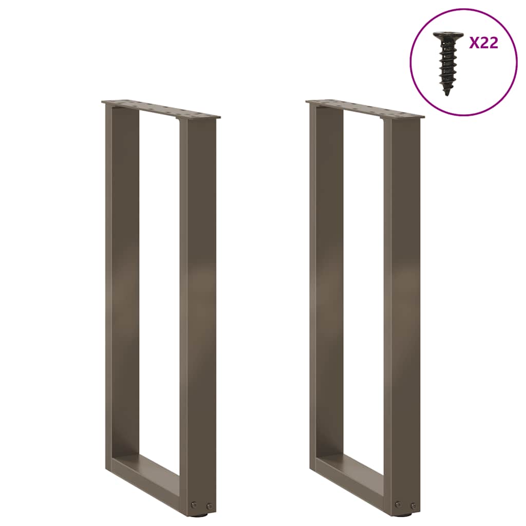 Gambe Tavolino CaffÃ¨ a U 2 pz Naturale 38x(72-73) cm Acciaio