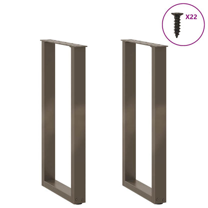 Gambe Tavolino CaffÃ¨ a U 2 pz Naturale 38x(72-73) cm Acciaio