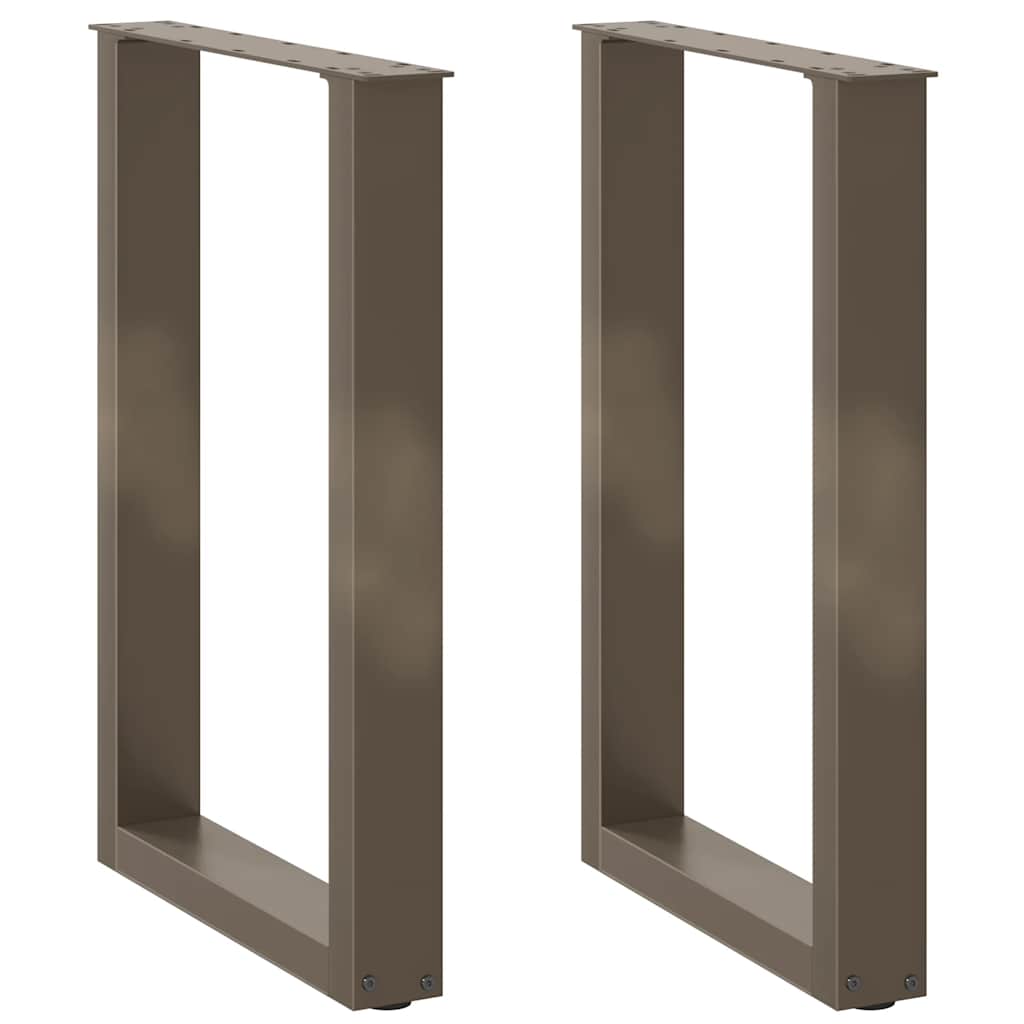 Gambe per tavolo da pranzo a forma di U 2 pz in acciaio naturale 50x(72-73) cm