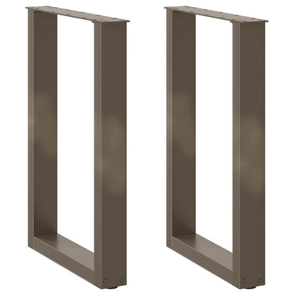 Gambe per tavolo da pranzo a forma di U 2 pz in acciaio naturale 50x(72-73) cm