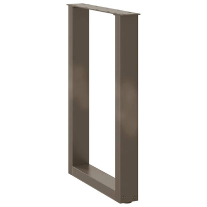 Gambe per tavolo da pranzo a forma di U 2 pz in acciaio naturale 50x(72-73) cm