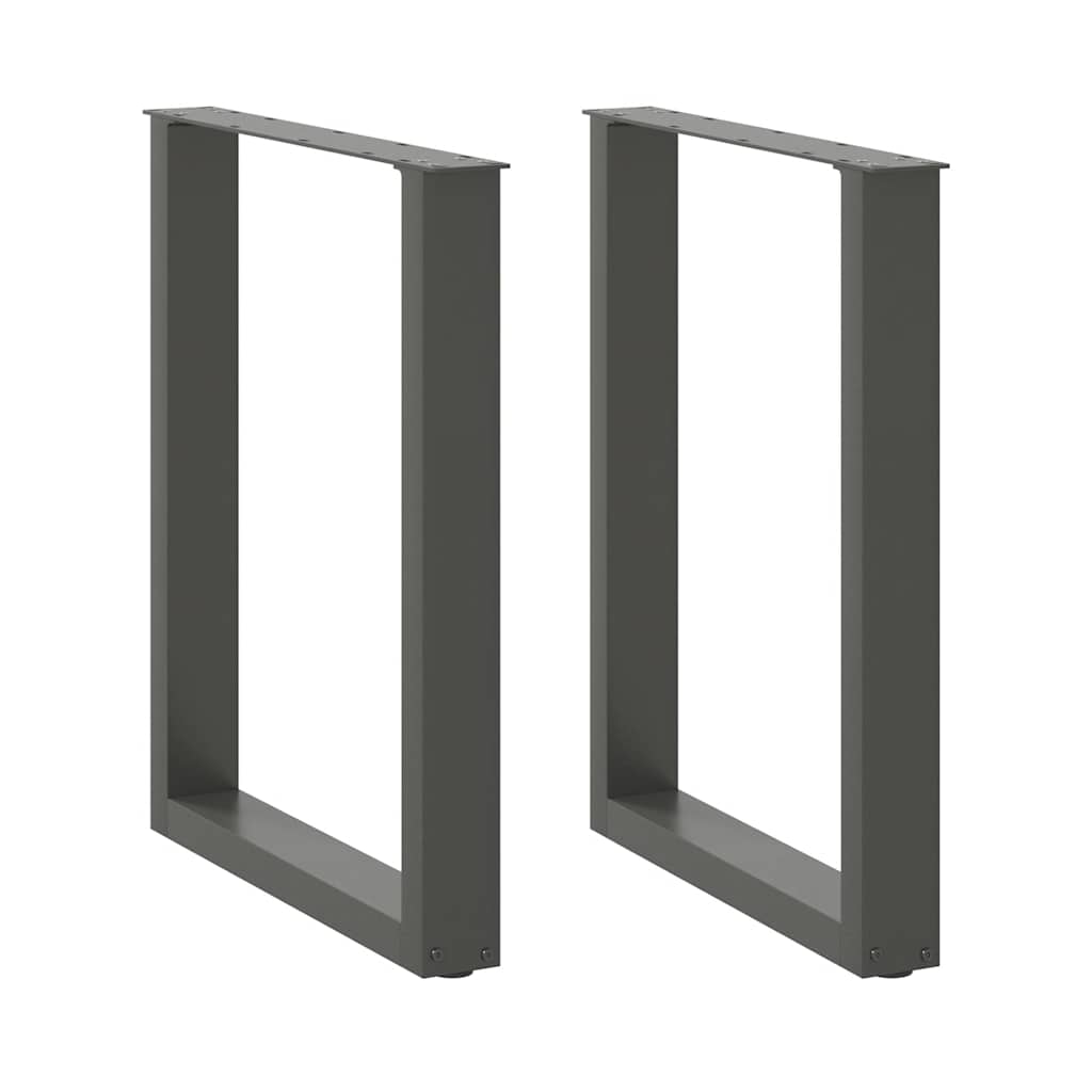 Gambe per tavolo da pranzo a forma di U 2 pz Antracite 60x(72-73) cm Acciaio