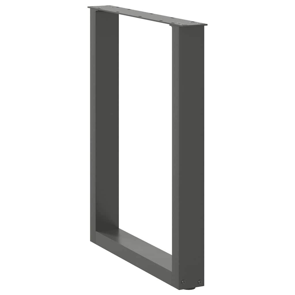 Gambe per tavolo da pranzo a forma di U 2 pz Antracite 60x(72-73) cm Acciaio