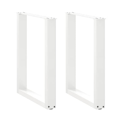 Gambe per tavolo da pranzo a forma di U 2 pz bianche 70x(72-73) cm in acciaio